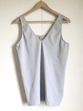 Ice Blue Grey Stretchy Seamless V-Neck Tank Top